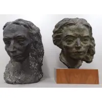 Untitled by Raymond Puccinelli, 2 Bronze Female Busts, sold Feb 2013