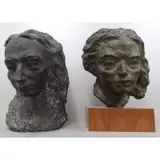 Raymond Puccinelli, Untitled, 2 Bronze Female Busts