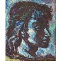 Umberto Roberto Romano, 1905-1984, active in New York and Italy by Umberto Romano, Oil on Board of a Woman, sold Feb 2013