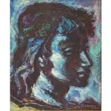 Umberto Romano, Umberto Roberto Romano, 1905-1984, active in New York and Italy, Oil on Board of a Woman