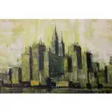 Lee Reynolds, Untitled, Large Signed Oil on Canvas of Manhattan Skyline