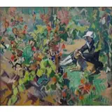 Andrew Claudot, Dans La Vigne (Le Matin)., Oil on Canvas "Dans La Vigne (Le Matin)." Signed lower right