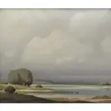 Pierre de Clausade, Pierre T. de Claussade, French, 1910 - 1976, Oil/Canvas of The Loire