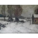 John Carlson, Winter Lyric., Oil on Board "Winter Lyric." Signed lower right