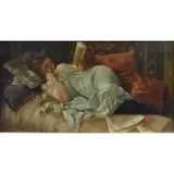 Fabio Cipolla, Fabio Cipolla, Italian, 1852 - 1935, Oil on Canvas of Reclining Woman