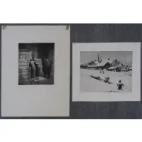 Grant T. Reynard, Art Dealer's Window, Two etchings