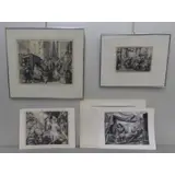 Don Freeman, Wall Street at Noon,, 4 Lithographs