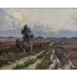 F. Oil on Canvas Landscape Geiselkerog, Untitled