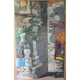 William H. Calfee, 48 lower right. William Howard Calfee, American, 1909-1995. From a Manhattan, NY estate. Dimensions: 38, Abstract Oil