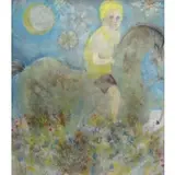 Regi Klein, Watercolor, pencil and gouache, Mixed Media/Paper Boy on Horse Back