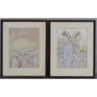 John Savitsky, Jack, Two 1964 Colored Pencil Drawings