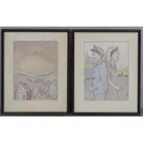 John Savitsky, Jack, Two 1964 Colored Pencil Drawings