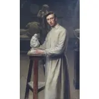 A.C Jahn, Albert Carl Christian Jahn, British, 1865 - 1947, C. Oil/Canvas Portrait of a Sculptor in his Studio