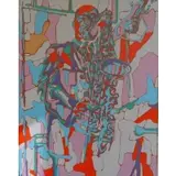 Ben Johnson, Untitled, Oil on Canvas of Musician John Coltrane