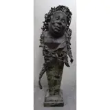 Max Bachmann, On a green stone plinth, Bronze Bust of Bacchus