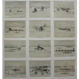 George Aden Ahgupuk, In single frame, Set of 12 Inuit Ink Drawings