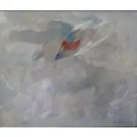 Mortimer Borne, Borne, '71., , M. Oil on Canvas of Diving Bird