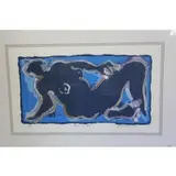 Andrew Turner, Blue Nude., Mixed Media Litho on Paper
