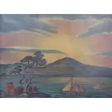 Eliza Moran, Eliza Moran, American, Early 20th C. From a Long Island, NY location, Oil on Canvas Seascape
