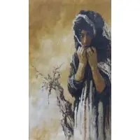 William Weintraub, William Weintraub, American- active in Tel Aviv, Israel, 20th Century, 1960 Oil on Burlap Girl with Scarf