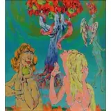 Harry Sternberg, Adam & Eve., Oil on Canvas "Adam & Eve." Signed lower left