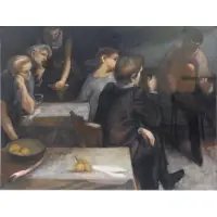 Harry Carmean, Untitled, 1973 Oil on Canvas Cafe Scene