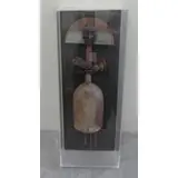 Joan Hall, Pharaoh., Mixed Metal Sculpture "Pharaoh." In an acrylic box with wood back