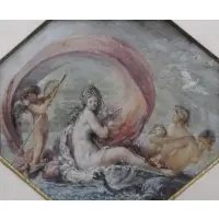 Edme Bouchardon, Le Char de Galathei, Gouache/Paper "Le Char de Galathei" or Galtatee (?)