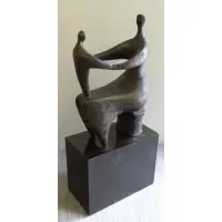 Herbert Seiler, Untitled, Modernist Bronze Mother & Child