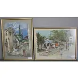 James Seeman, Cagnes Sur Mer, 2 Lithographs of Street Scenes