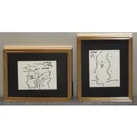 Untitled by Peter Max, 2 Ink Portraits on Paper, sold Nov 2012