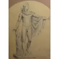 Drawn in the Royal Academy by Francis William Wilkin 1813. by Francis William Wilkin, Charcoal Study, sold Oct 2012
