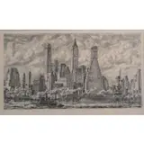 Reginald Marsh, Brooklyn Skyline From Pier 10.