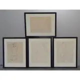 Nicolas Poliakoff, Paris, Four 1928 Graphite Figure Studies