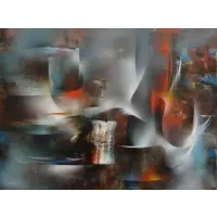 Capriccio. by Leonardo Nierman, Oil on Board "Capriccio." Signed lower left, sold Oct 2012