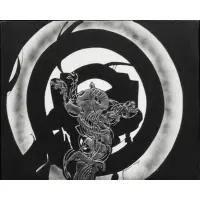 Alton Tobey, Target., Abstract Mixed Media "Target." Signed lower center