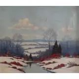Francis Dixon, Francis Stillwell Dixon, American - New York, 1879 - 1967, Oil on Canvas Winter Landscape