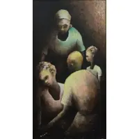 D. Haitian Emile, Untitled, Oil on Canvas of Figures