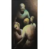 D. Haitian Emile, Untitled, Oil on Canvas of Figures