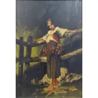Max Michael, The Forest Flower., Oil on Panel "The Forest Flower." Not apparently signed
