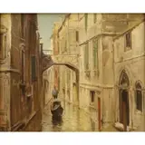 Virgilio Ripari, O/C Venetian Scene
