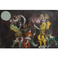 Alton Tobey, Alien Quartet., Mixed Media on Canvas