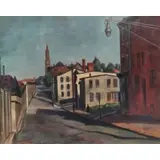 Giovanni Martino, O/C Street Scene with Figure