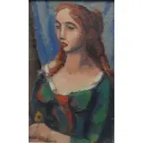 Gerrit Hondius, Gerrit Hondius, American 1891 - 1970, Oil on Board of a Woman
