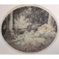 Louis Icart, La Belle Au Bois Dormant., Color Drypoint Etching