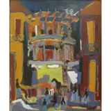 André Boucard, Constructions et Compositions., 1958 Oil/Masonite "Constructions et Compositions." Signed and dated lower right