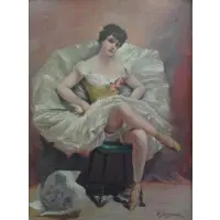 A.C Schwarzwald, O/C Seated Ballerina