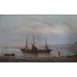 Natalie Burlin, Seaford., Oil on Panel "Seaford." Signed lower right
