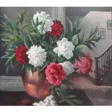 Keith Shaw Williams, O/C Floral Still Life in Interior