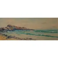 Alfred Thompson Bricher, Alfred Thompson Bricher, American, 1837-1908, Watercolor Coastal Scene